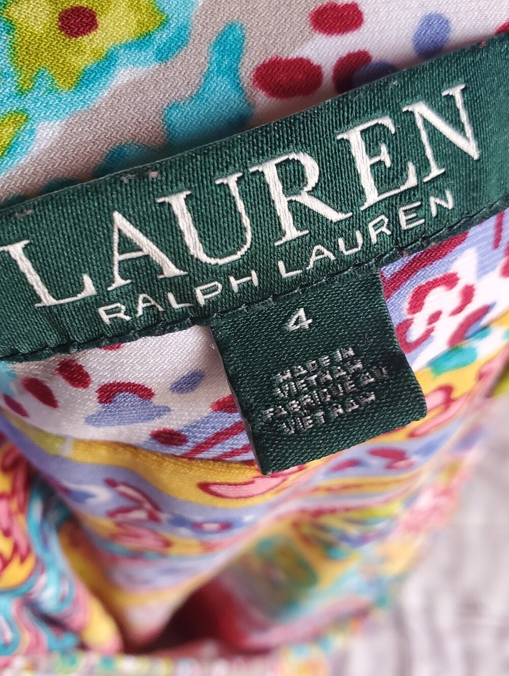 Ralph Lauren Multicolor Paisley Midi Dress Green Label Sleeveless Slit Size 4 - Picture 8 of 13